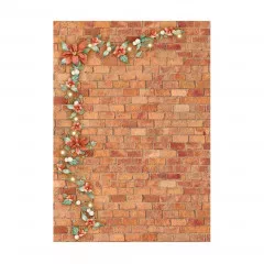 Stamperia A6 Rice Paper - All Around Christmas - Backgrounds