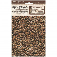 Stamperia A6 Rice Paper - Coffee and Chocolate - Backgrounds