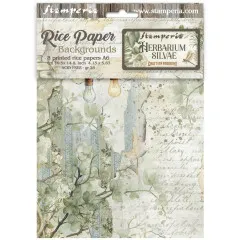 Stamperia A6 Rice Paper - Herbarium Silvae - Backgrounds