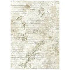 Stamperia A6 Rice Paper - Herbarium Silvae - Backgrounds