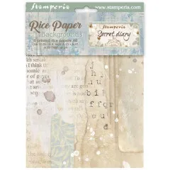 Stamperia A6 Rice Paper - Secret Diary - Backgrounds