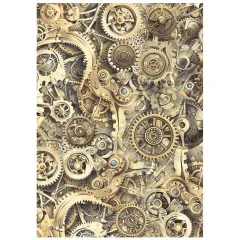 Stamperia A6 Rice Paper - Gardens of Time by Antonis Tzanidakis - Backgrounds