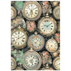 Stamperia A6 Rice Paper - Gardens of Time by Antonis Tzanidakis - Backgrounds