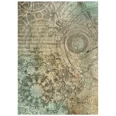 Stamperia A6 Rice Paper - Gardens of Time by Antonis Tzanidakis - Backgrounds