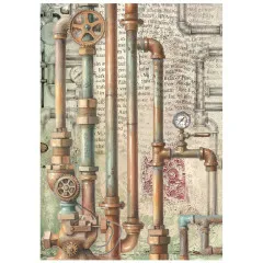 Stamperia A6 Rice Paper - Gardens of Time by Antonis Tzanidakis - Backgrounds