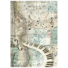 Stamperia A6 Rice Paper - Symphony by Sara Alcobendas - Backgrounds