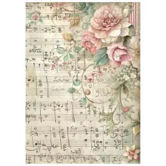 Stamperia A6 Rice Paper - Symphony by Sara Alcobendas - Backgrounds