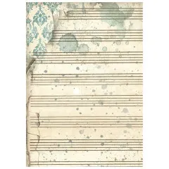 Stamperia A6 Rice Paper - Symphony by Sara Alcobendas - Backgrounds