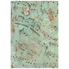 Stamperia A6 Rice Paper - Symphony by Sara Alcobendas - Backgrounds