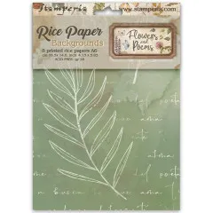 Stamperia A6 Rice Paper - Flowers and Poems - Backgrounds