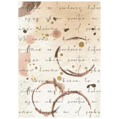 Stamperia A6 Rice Paper - Flowers and Poems - Backgrounds