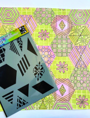 Dylusions Stencils 2 Inch - Quilt (large)