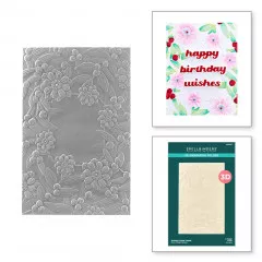 Spellbinders 3D Embossing Folder - Notched Corner Florals