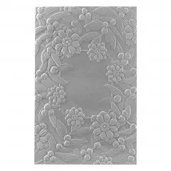 Spellbinders 3D Embossing Folder - Notched Corner Florals