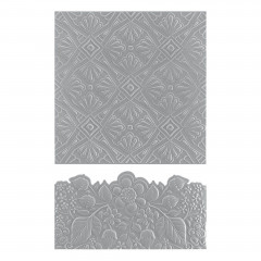 Spellbinders - 3D Embossing Folder - Luxe Backdrop and Border