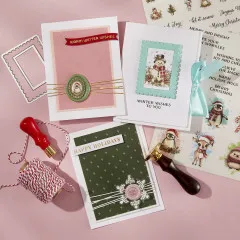 Spellbinders - 3D Emboss & Cut Folder - Holiday Magic - Postage Stamps