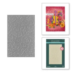Spellbinders - 3D Embossing Folder - Bibi's Musical Notes - Musical Notes