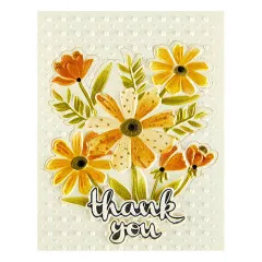 Spellbinders - 3D Emboss & Cut Folder - Tabbed Classics - Thank You Bouquet