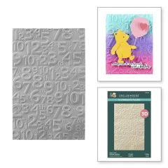 Spellbinders - 3D Embossing Folder - Say Cheese Classic Pooh Birthday - Numbers