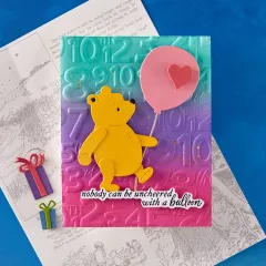 Spellbinders - 3D Embossing Folder - Say Cheese Classic Pooh Birthday - Numbers