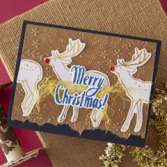 Spellbinders - 3D Embossing Folder - Starry Holiday - Stars and Fronds Frame