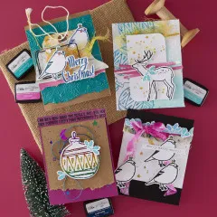 Spellbinders - 3D Embossing Folder - Starry Holiday - Stars and Fronds Frame