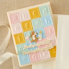 Spellbinders - 3D Embossing Folder - Say Cheese Classic Pooh Baby - Baby Blocks