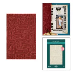 Spellbinders - 3D Embossing Folder - Turn the Page - Number Field by Esther Glas