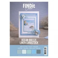 A5 Linen Cardstock - Ocean Breeze