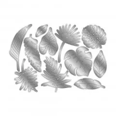 Metal Cutting Die - Flamazing Flamingos - Tropical Leaves