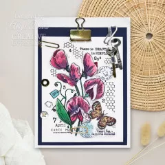 Woodware Clear Stamps - Sweet Pea Postcard