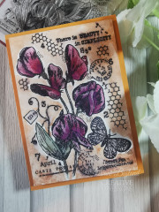 Woodware Clear Stamps - Sweet Pea Postcard