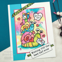 Woodware Clear Stamps - Birthday Snails