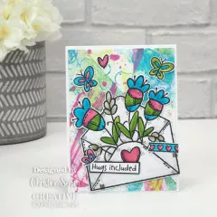 Woodware Clear Stamps - Flower Envelope