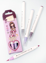 Gorjuss Wonderland Fiber Brush Marker - Purples/Grey