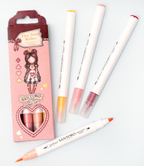 Gorjuss Wonderland Fiber Brush Marker - Reds/Pink/Yellow