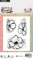 Studio Light - Clear Stamps - Dragonfly Dreams - Grungy Flowers