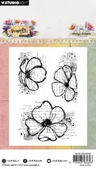 Studio Light - Clear Stamps - Dragonfly Dreams - Grungy Flowers