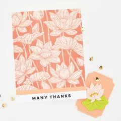 Hero Arts - Letterpress + Foil Plate - Tranquil Garden - Lotus Fiel