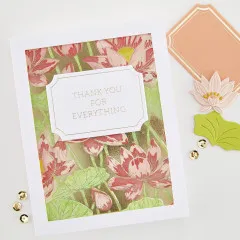 Hero Arts - Letterpress + Foil Plate - Tranquil Garden - Lotus Fiel