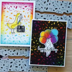 Simon Hurley 6x6 Cling Stamps - Confetti Background