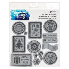 Simon Hurley 6x6 Cling Stamps - Christmas Postage