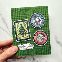 Simon Hurley 6x6 Cling Stamps - Tartan Plaid