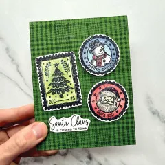 Simon Hurley 6x6 Cling Stamps - Tartan Plaid