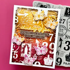 Simon Hurley Cling Stamps - Background Postal Collage