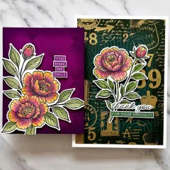 Simon Hurley Clear Stamps - Sketched Peonies