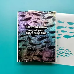 Simon Hurley 6x6 Stencil - Fish Frenzy