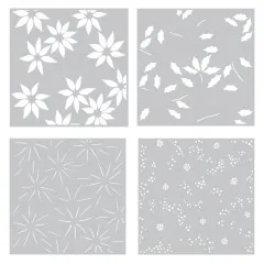 Simon Hurley 6x6 Layering Stencil - Festive Poinsettias