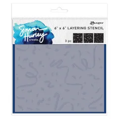 Simon Hurley 6x6 Layering Stencil - Cue the Confetti