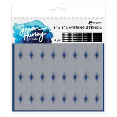 Simon Hurley 6x6 Layering Stencil - Diamonds